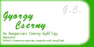 gyorgy cserny business card